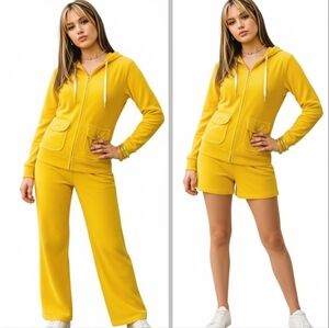 Victoria's Secret Y2K Terry Cloth Yellow 3 Piece Track Suit M